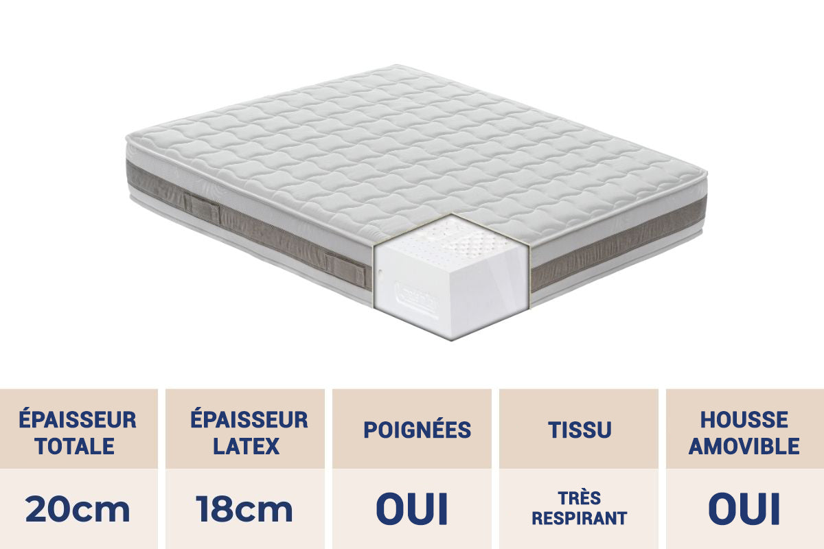 Matelas 100 % Latex Albert — Respirez librement, dormez profondément
