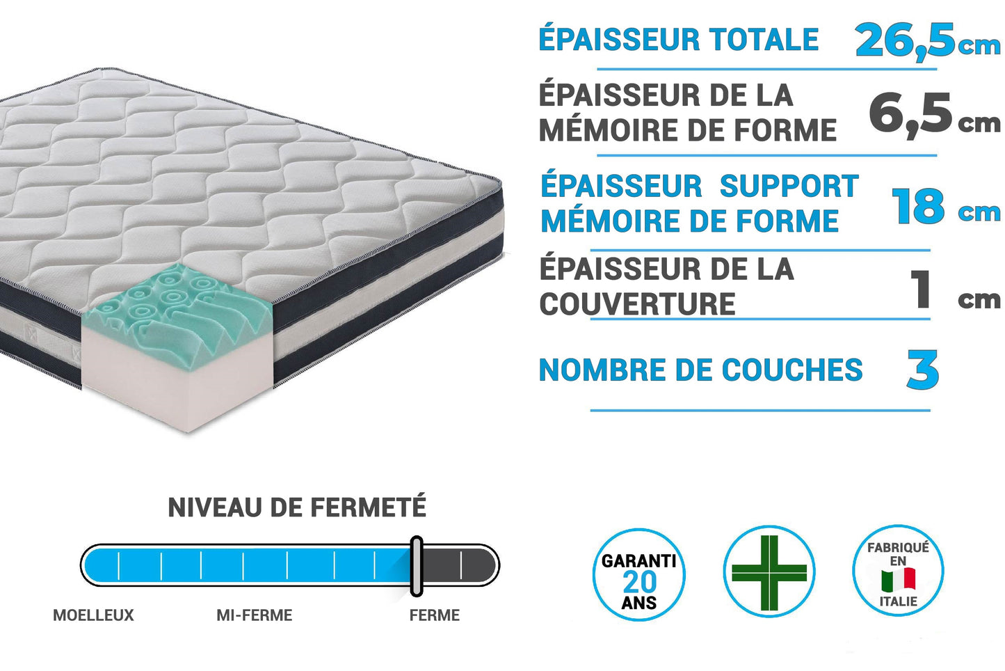 Matelas Camille — Dites adieu aux crampes, retrouvez des nuits légères