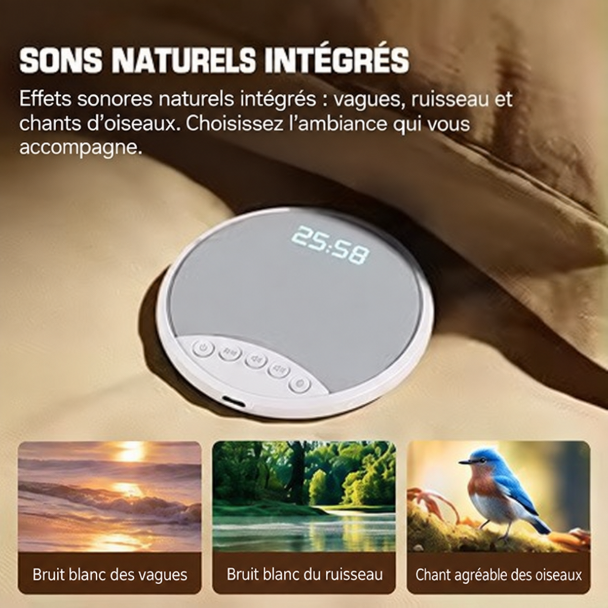 Présentation du haut-parleur sous oreiller Murmure