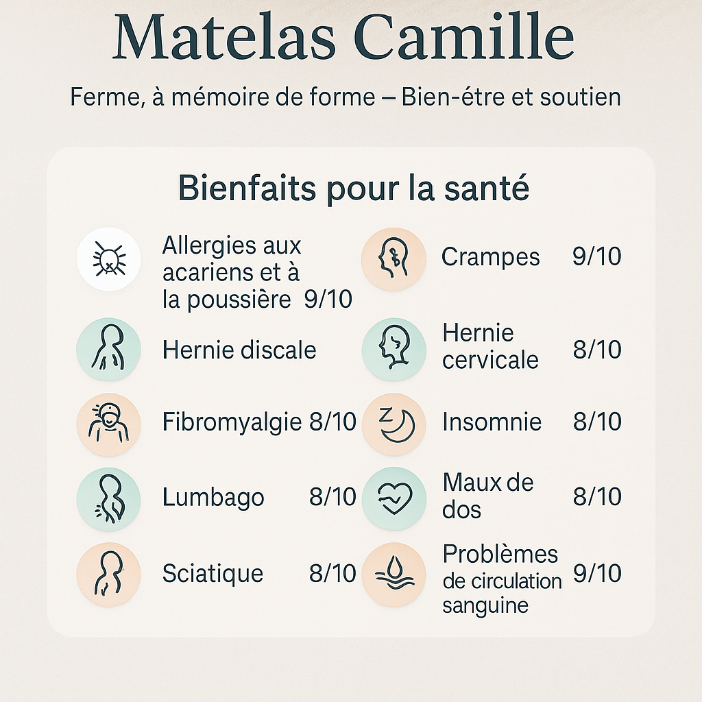 Matelas Ferme mémoire de forme Camille Garanti 20 ans