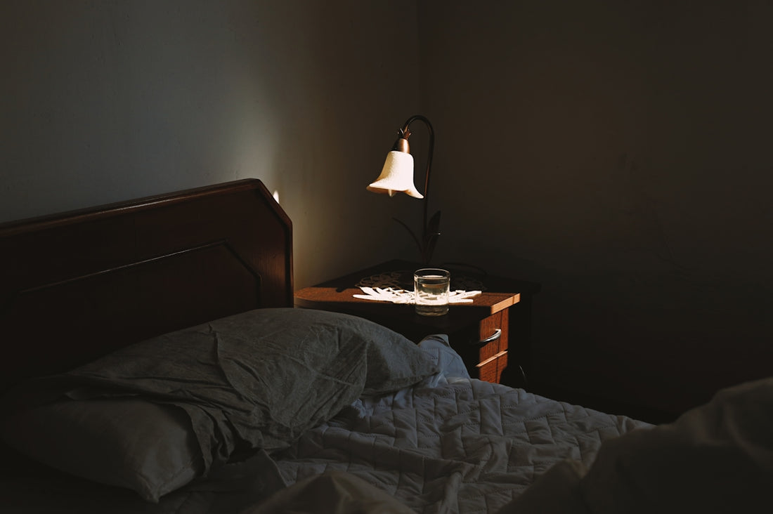 a lamp on a table