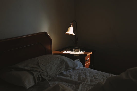 a lamp on a table