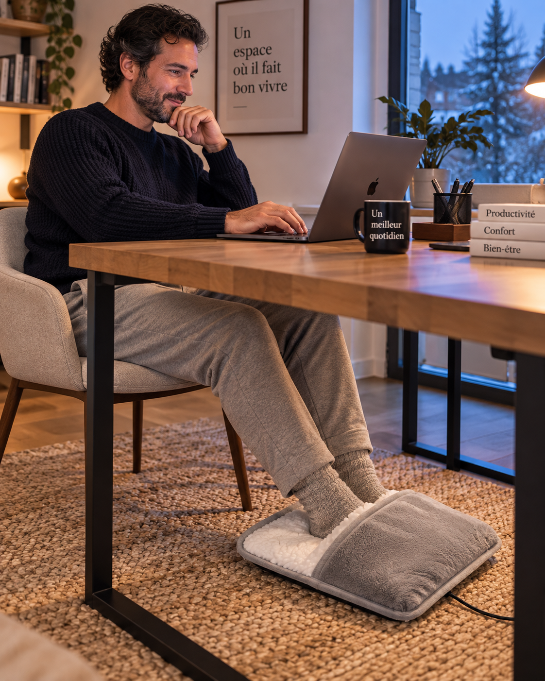 Cocon Chaud sous un bureau à domicile
