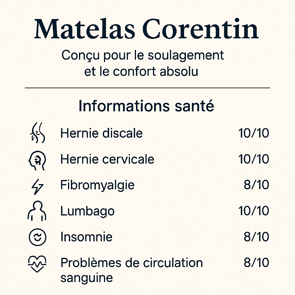 Matelas Corentin — Dites adieu aux douleurs dorsales, retrouvez des matins sans tension