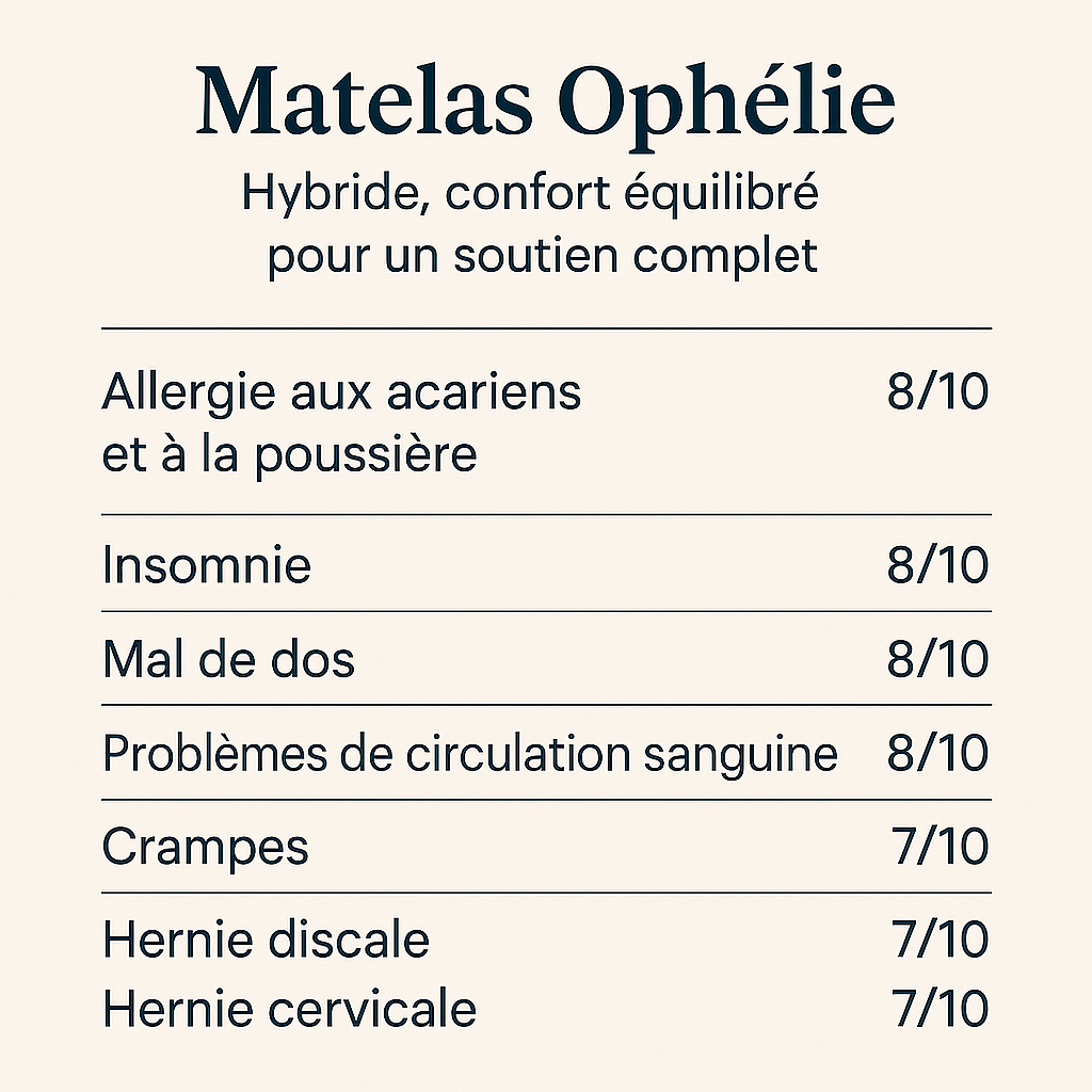 Matelas Hybride Ophélie — Quand l’insomnie s’apaise, la nuit revient